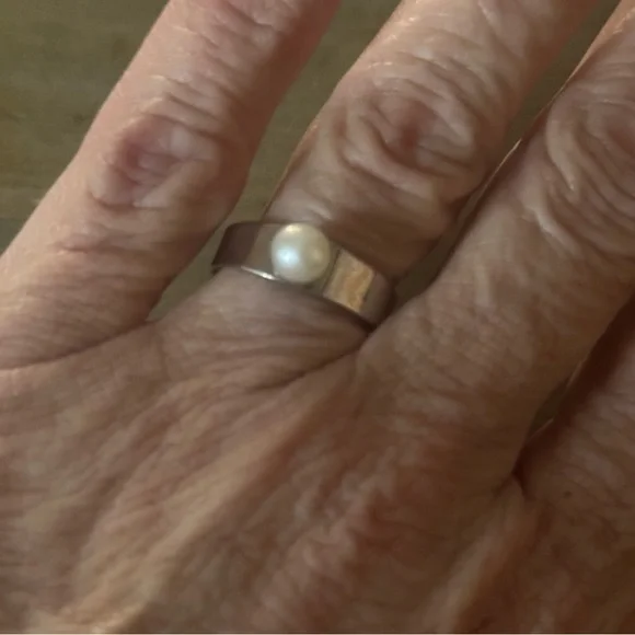 Vintage genuine pearl adjustable ring - Picture 4 of 7